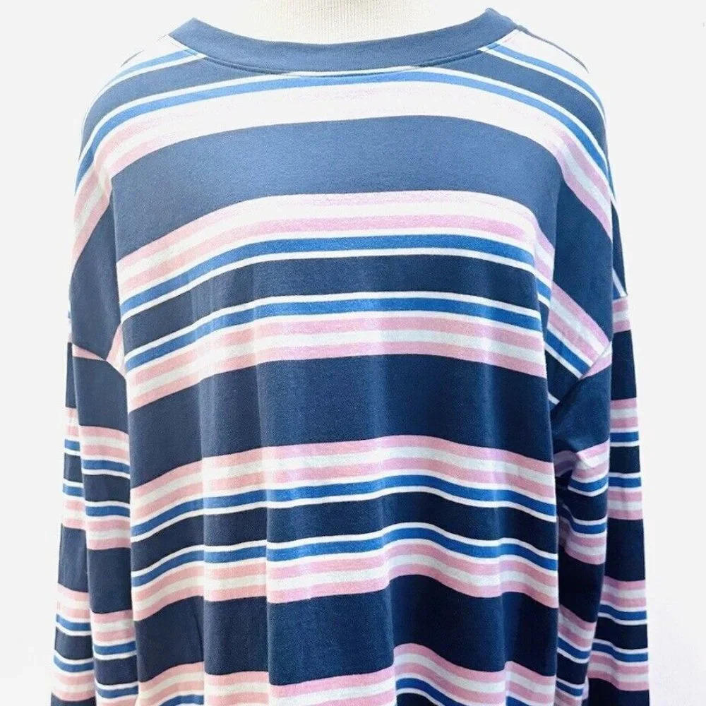 NWT SO GOODS FOR LIFE Juniors Long Sleeve Pull Over Crew Neck Striped Shirt XXL